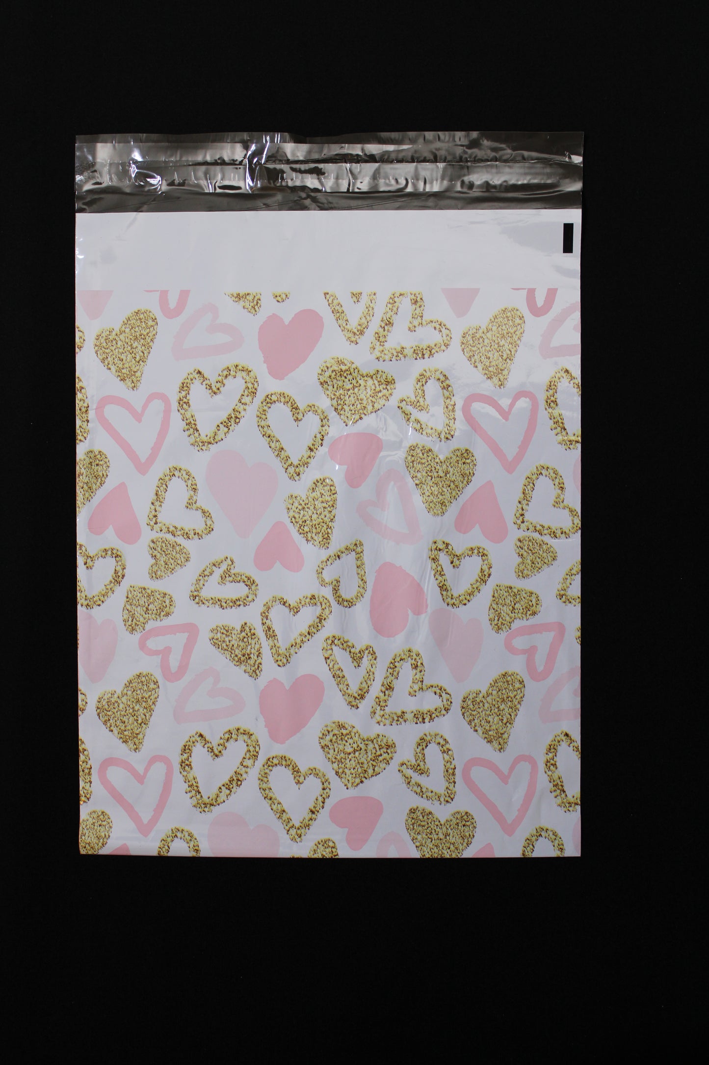 10x13 Pink Hearts Designer Poly Mailers Shipping Envelopes Premium Printed Bags