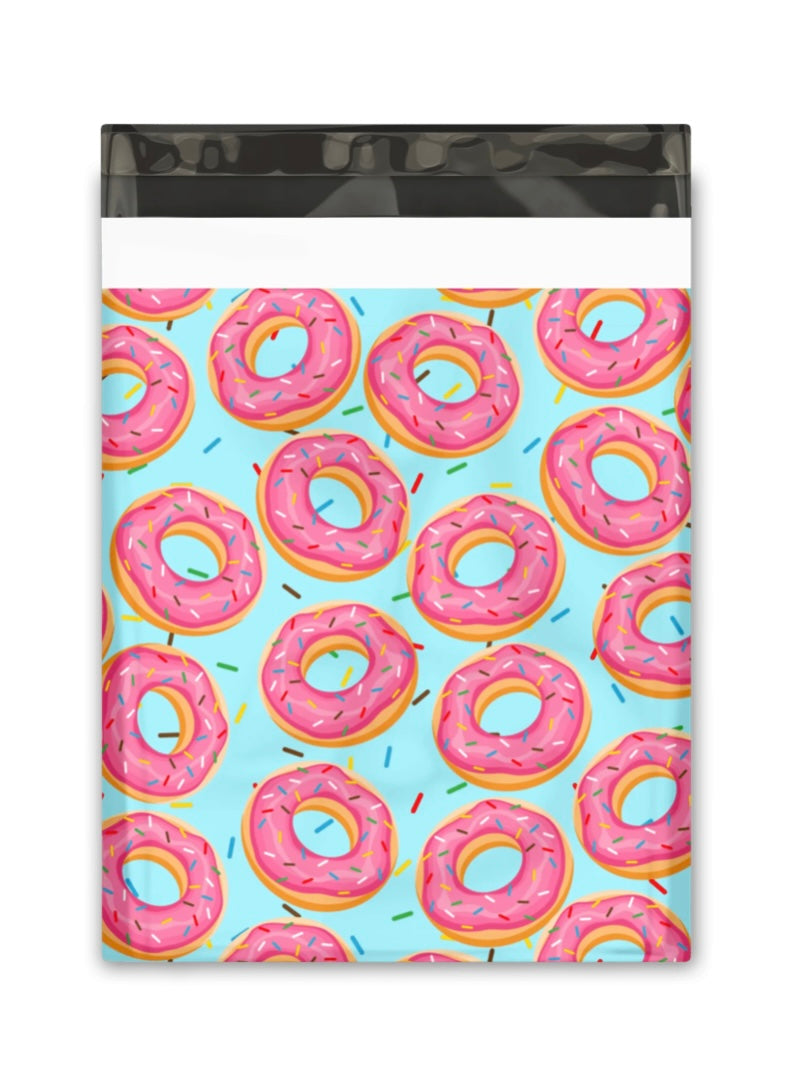 10x13 Sprinkled Donuts Designer Poly Mailers Shipping Envelopes Premium Printed Bags