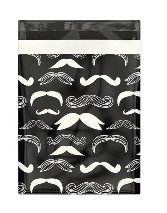 10x13 Stylish Mustache Designer Poly Mailers Shipping Envelopes Premium Printed Bags