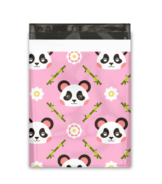 10x13 Pink Panda Designer Poly Mailers Shipping Envelopes Premium Printed Bags