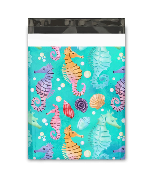 10x13 Seahorses Poly Mailers Shipping Envelopes Premium Printed Bags